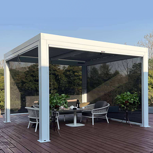 Tente de camping Patio Patio Toit en bambou <span class=keywords><strong>Fer</strong></span> <span class=keywords><strong>forgé</strong></span> Extérieur Acier Rond Verre Extérieur Pergola en bambou - Product Image 1
