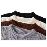 Pull décontracté à col rond pour homme, tricot d'hiver 2024, pull tendance streetwear, haut doux et confortable