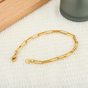 VIANRLA-Pulsera de acero inoxidable 316L para joyería, cadena con clip de papel, chapado en oro de 18 quilates, PVD - Product Image 3