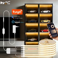 Bande lumineuse LED TUYA Graffiti ZigBee/WiFi à commande tactile 24V 320LED/M IP20 8MM COB Blanc chaud neutre pour armoire et cave à vin