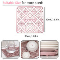 Tapis de protection antidérapant en silicone pour évier de cuisine, tapis de séchage rectangulaire 30 cm * 30 cm pour le fond de l'évier en acier inoxydable de la table à domicile
