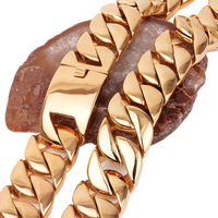 Collier chaîne cubaine épaisse en acier inoxydable de qualité supérieure pour hommes, 24 mm et 32 mm, vente en gros