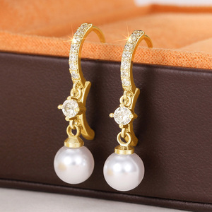Orecchini Pendenti Barocchi con Perle Simulate e Zirconi per Donne, Gioielli Eleganti e Versatili alla Moda - Product Image 5