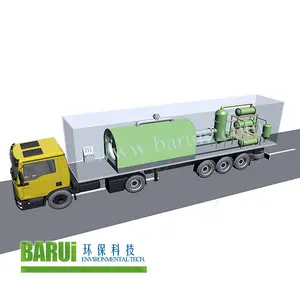 1T 2T 3T truck loaded skid-mounted tire recycling equipment small plastic pyrolysis machine for sale