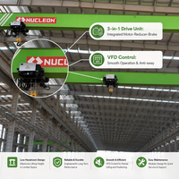 Pont roulant monopoutre Nucleon de 1 à 20 tonnes, modèle européen, avec contrôle VFD, certifié CE ISO, personnalisable