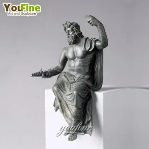 Kích Thước Cuộc Sống Cổ Điển Bronze Zeus Ngồi Tượng Điêu Khắc Để Bán