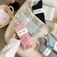 Chaussettes en coton mi-mollet pour femmes, automne et hiver - Couleur unie - Haute qualité pour la protection contre le froid et la chaleur