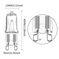 G9 G4 G5.3 220V 25W 35W 40W 60W Lampe murale à ampoule halogène résistante aux hautes températures pour four