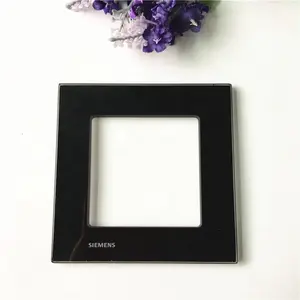 Glass factory customized Factory Customized Black Tempered Glass Frame Glass Cover Panel Plate For wall switches socket