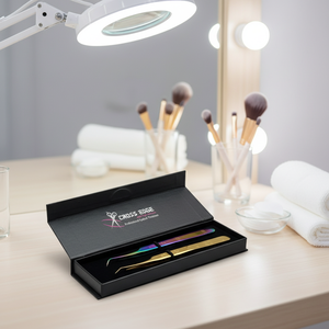 Pincettes professionnelles à 90 degrés et 45 degrés, pinces à épiler avec étui, Logo personnalisé, 20 pièces - Product Image 3