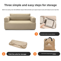 Canapé gonflable en tissu pour festival de musique, chaise longue paresseuse simple ou double pour camping extérieur, lit gonflable portable pliable