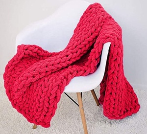 Chunky <strong>Knit</strong> Luxury <strong>Throw</strong> Blanket Large <strong>Cable</strong> Knitted Premium Soft Cozy Polyester Chenille Bulky Blanket - Product Image 6