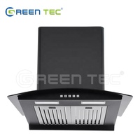 Hotte aspirante électrique professionnelle intelligente en acier inoxydable noir, design moderne, OEM, luxe, pour cuisine