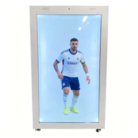 Afficheur numérique LCD 3D IA d'intérieur 65 pouces 4K Ultra HD interactif transparent avec animations graphiques, SDK OEM, texte pour magasins de détail