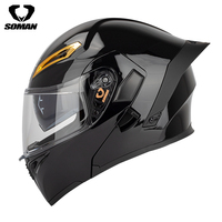 Casques de moto modulaires SOMAN SM955-S à visière relevable, logo personnalisé, double visière et spoiler arrière élargi, casques pour moto unisexes