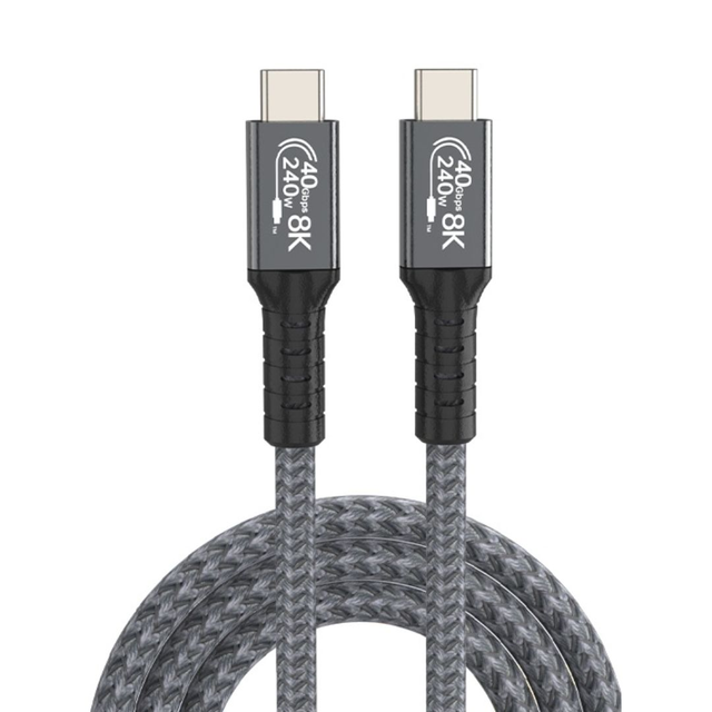 Jmax 240W USB4 40Gbps Type-C Cable 6A Fast Charging Thunderbolt 3/4 Compatibility 8K Display Panel Support Nylon Pure Copper