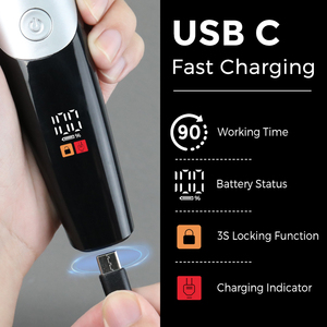 <span class=keywords><strong>Tondeuse</strong></span> à barbe Rechargeable sans fil avec interrupteur marche/arrêt, pour <span class=keywords><strong>homme</strong></span>, avec affichage LED - Product Image 5