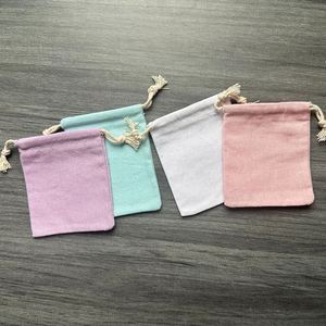 Sac à poussière en toile de coton de haute qualité, sac cadeau en coton coloré avec doubles cordons - Product Image 3