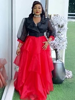 Robe longue élégante pour femmes grandes tailles avec design color block africain, robe musulmane pour femmes, robes de style africain