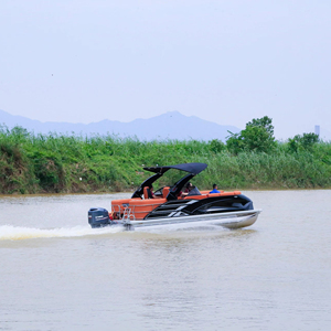 เรือโป๊ะไฟเบอร์กลาสสุดหรูพร้อมเครื่องยนต์ระดับพรีเมียมสำหรับขายตรง - Product Image 3