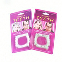 MADESHINE Vente en gros de costumes d'Halloween, cadeaux de fête, femmes, hommes, démon, brillant dans le noir, crocs de vampire, fausses dents, matériau PP, usine