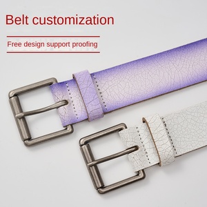 Colores personalizados disponibles Cinturón de diseño de efecto craquelado Cinturón de cuero personalizado único para hombres - Product Image 2