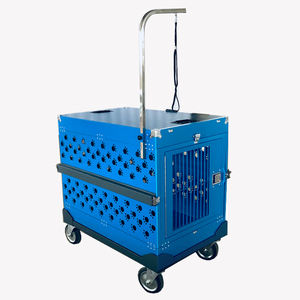 Cajas de viaje de aluminio para perros, jaula de Metal plegable portátil con ruedas y tapa de aseo - Product Image 1