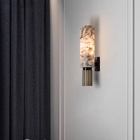 Appliques murales en marbre de chevet de chambre à coucher de couloir de lumière d'albâtre créatif minimaliste pour l'hôtel
