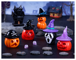 I bambini fingono di giocare a Set di animali giocattoli in miniatura giardino più piccolo negozio di animali figure luminose di zucca di Halloween casa figurine - Product Image 4