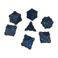 Lot de dés métalliques polyédriques OEM Xinshang écologiques à 7 pièces, à angles droits, à 6, 8, 10, 12, 20 faces pour jeux de rôle fantastiques, science-fiction et D&D