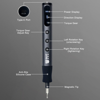 Juego de Destornilladores Eléctricos 10 en 1, 5 Ajustes de Torque, Herramienta Eléctrica de Precisión, Puntas Magnéticas para Destornillador, para iPhone, Gafas, Relojes, PC