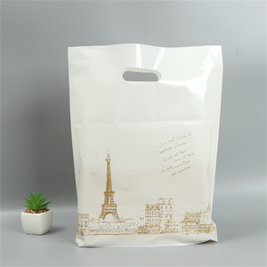 Vente en gros d'usine OEM meilleur prix sac à provisions en plastique avec logo personnalisé sac de transport boutique pliable réutilisable avec poignée découpée - Product Image 6