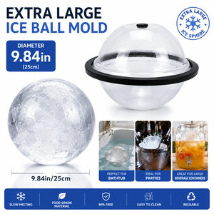 <span class=keywords><strong>Molde</strong></span> de Silicona Reutilizable de Gran Capacidad para Hielo, Bandeja de Cubitos de Hielo Extra Grande para Baños de Hielo, Bar en Casa y Fiestas al Aire Libre - Product Image 1