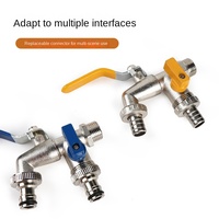 Robinet de cuisine manuel en alliage de zinc pour jardin extérieur, double sortie d'eau, structure à double commande angulaire, débit de 6000 GPD