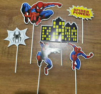 Décorations de gâteau d'anniversaire à motif de dessin animé, pics décoratifs pour desserts, accents décoratifs pour les célébrations d'anniversaire sur le thème des garçons