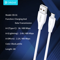 Pabrik grosir 2,4 A 3A silikon tahan lama lembut TPE kawat aman kabel pengisi daya cepat untuk Android Iphone Tipe C