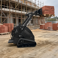 Mini-chargeuse électrique sur chenilles compacte pour l'agriculture et la construction, zéro émission, avec plateforme de travail
