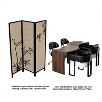 Nouvel ensemble table et chaise de manucure en cuir PU moderne en forme de S, résistant aux taches, mobilier de salon commercial fabriqué en Chine