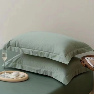 Pillowcase pair, 100% washed cotton, thickened <b>brushed</b>, warm for winter, single size, solid color, 48*74CM, comfortable and - Product Image 1