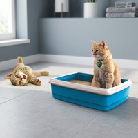Bac à litière pour chat fabriqué en Italie avec un espace intérieur de 20 L, en plastique facile à nettoyer et accessoires, pratique pour le nettoyage