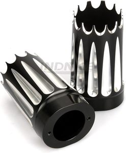Couvercle de cloche de vache à curseur de fourche <span class=keywords><strong>noir</strong></span> pour Harley Flt Flhr 2006-up Street Glide Flhx 1980-up Touring Road Glide - Product Image 5