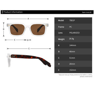 Lunettes de soleil polarisées carrées rétro 2026 avec logo personnalisé, grande monture à rivets, protection UV400 pour hommes et femmes - Product Image 6