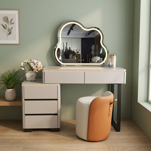 Modern Makeup Vanity Table <b>With</b> <b>Lighted</b> <b>Mirror</b> Storage Desk For Bedroom Furniture <b>with</b> Storage - Product Image 3