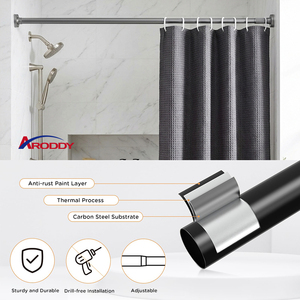 ARODDY Exportador con 13 Años de Experiencia, Barra de Cortina Ajustable de 28 mm, 0.7-1.3 m, Mecanismo Integrado, Barra de Ducha con Línea de Tensión para Baño - Product Image 5