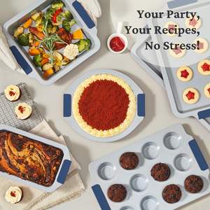 Juego de Utensilios para Hornear <span class=keywords><strong>JOHO</strong></span> BAKING de 9 Piezas, Antiadherentes, de Acero al Carbono Resistente, Ecológicos, con Asas de Silicona, Duraderos - Product Image 2