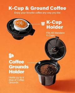 Machine à café à capsules K-Cup à portion individuelle 3 en 1, tailles de préparation de <span class=keywords><strong>6</strong></span> à 24 oz, machine à café en acier inoxydable - Product Image 6