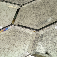 Custom Size Antique Mirror Glass Tiles for Wall Decor Vintage Style Decorative Mirror Sheets for Home Hotel Bar Interior Design