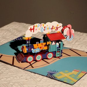 Sculptures créatives et belles sélectionnées Gâteaux d'anniversaire en papier en trois dimensions Cartes de voeux Origami adaptées aux cadeaux de vacances - Product Image 5