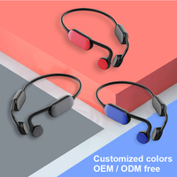 Mikrofon Nirkabel Konduksi Tulang Renang, Earbud Headset Telinga Terbuka Ipx8 Headphone Konduksi Tulang