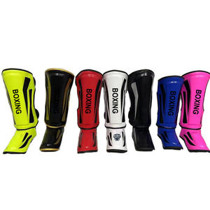 Protège-tibias Muay Thai Sanda Fighting Protective Gear épaissi PU Material Boxe et Taekwondo Cheville Protège-tibias - Product Image 6